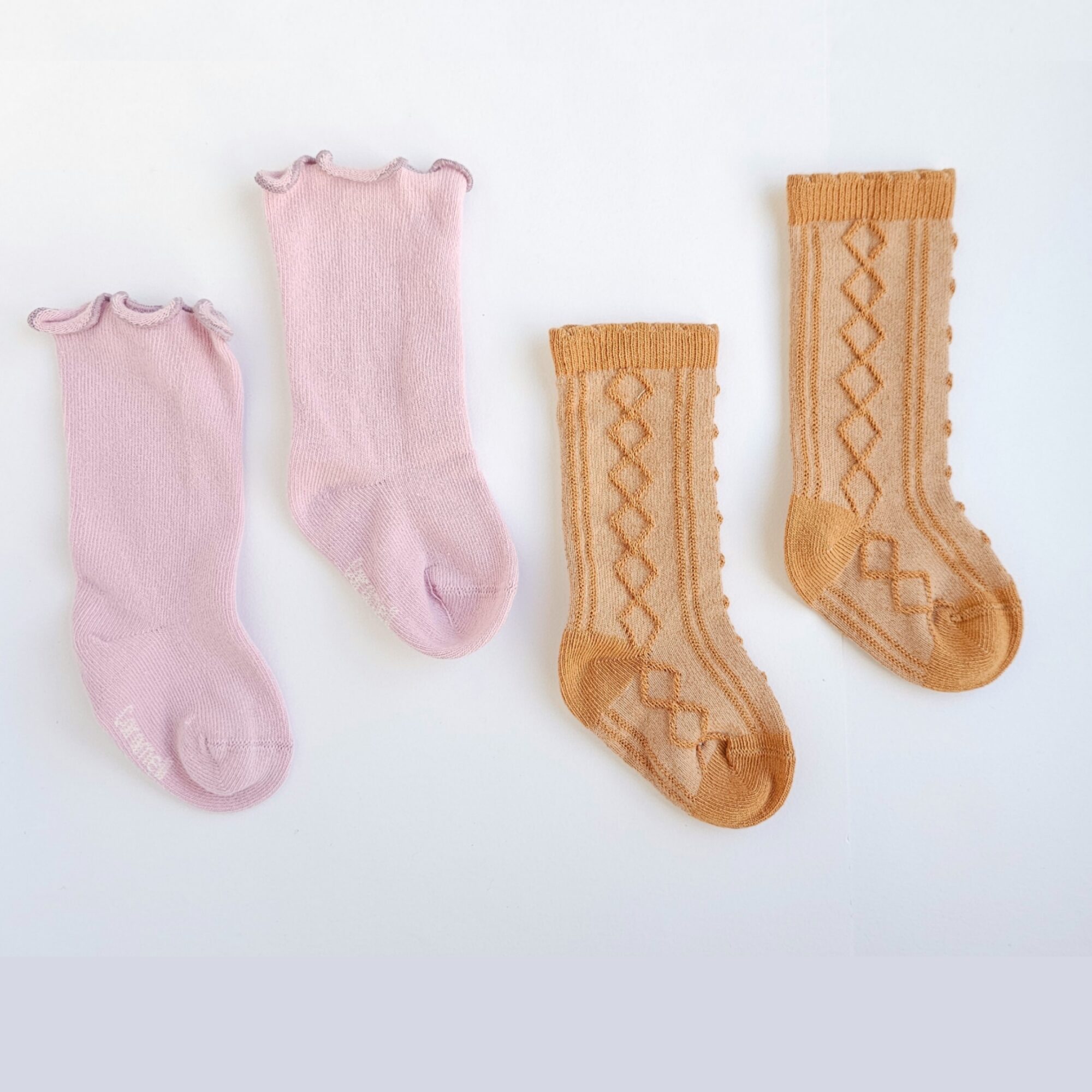 Long Patterned Lila – Brown Cotton Socks